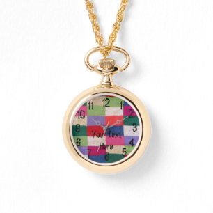 Reloj De Pulsera el remiendo hecho punto colorido ajusta estilo del