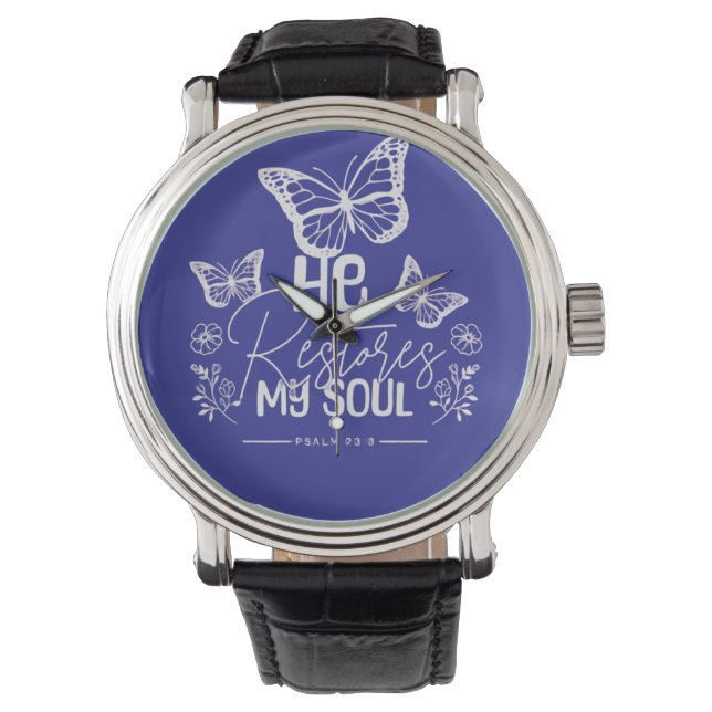 Reloj De Pulsera Él restaura mi alma (Anverso)