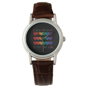 Reloj De Pulsera El retro cardíaco LGBT es un ser humano decente no
