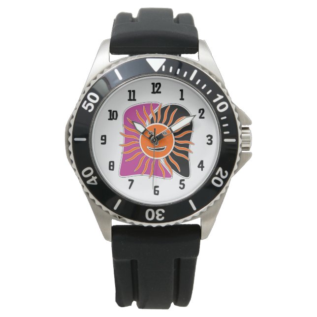 Reloj De Pulsera El rostro sonriente del sol (Anverso)