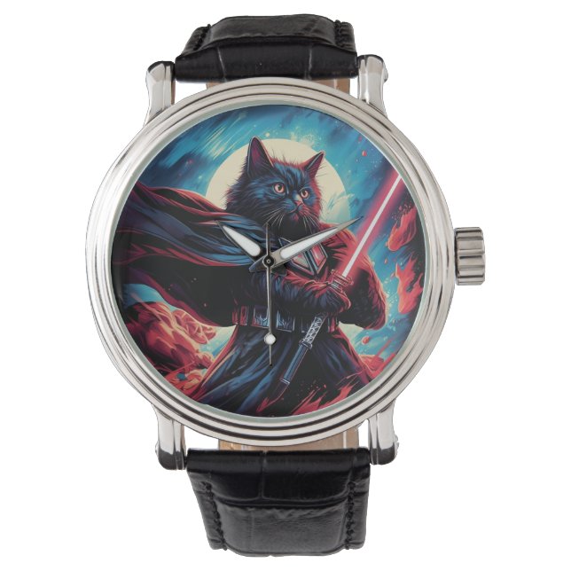 Reloj De Pulsera El Samurai de la Stardust | Guerrero del gato cósm (Anverso)