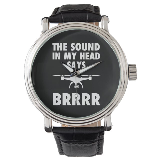 Reloj De Pulsera El Sonido En La Cabeza Dice Drone (Anverso)