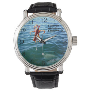 Reloj De Pulsera El tiburón gracioso quiere pulpo,