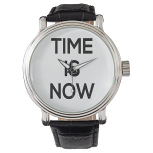 Reloj De Pulsera el tiempo ahora está, diseño del reloj, arte de 