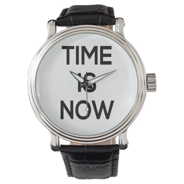 Reloj De Pulsera el tiempo es ahora, diseño de relojes, arte de pal (Anverso)