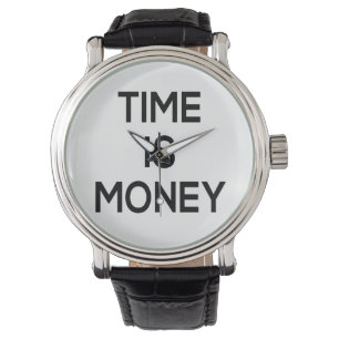 Reloj De Pulsera el tiempo es dinero, diseño de texto, arte de pala