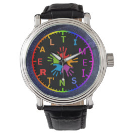 Reloj De Pulsera El tiempo no es frontera psicodélica/estrellada