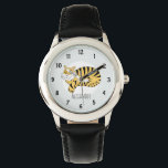 Reloj De Pulsera El tigre de la selva dulce del chico con sus nombr<br><div class="desc">Este dulce diseño es parte de una colección que incluye tigres de doodle lindos para ropa y accesorios para niños. Este reloj de niños presenta un gato de tigre dormido dibujado a mano y puede ser personalizado con el nombre de su hijo. ¡Perfecto para los animales! Visita nuestra tienda para...</div>