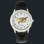 Reloj De Pulsera El tigre de la selva dulce del chico con sus nombr<br><div class="desc">Este dulce diseño es parte de una colección que incluye tigres de doodle lindos para ropa y accesorios para niños. Este reloj de niños presenta un gato de tigre dormido dibujado a mano y puede ser personalizado con el nombre de su hijo. ¡Perfecto para los animales! Visita nuestra tienda para...</div>