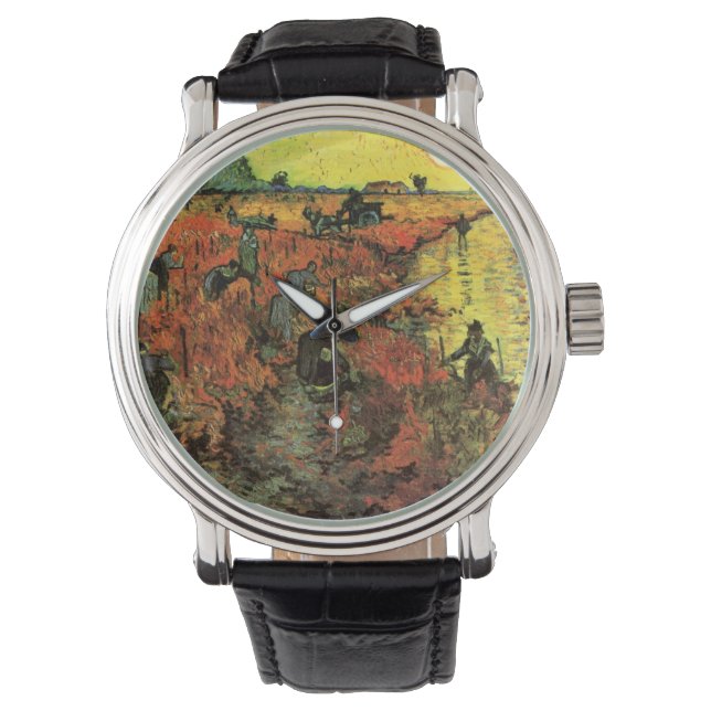 Reloj De Pulsera El viñedo rojo de Vincent van Gogh (Anverso)