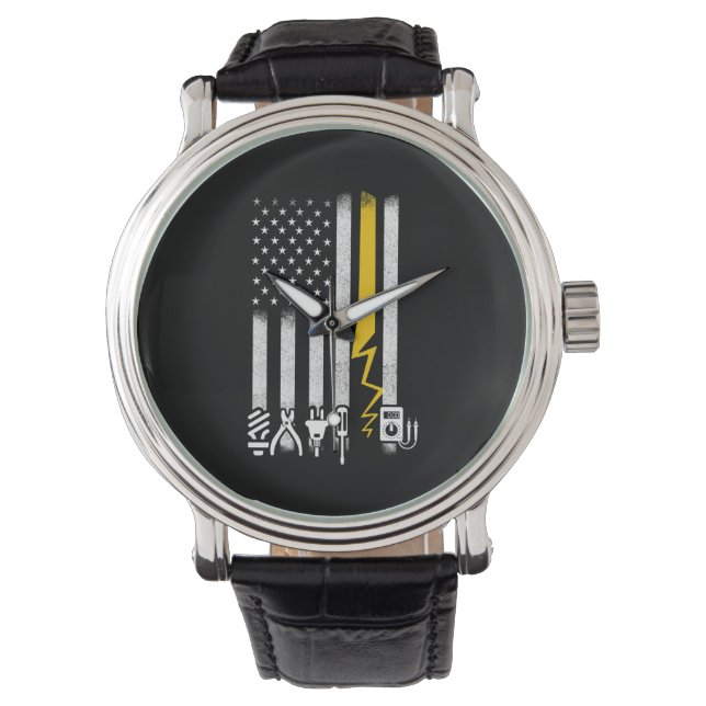 Reloj De Pulsera Electrician US Flag Tools for Electricians (Anverso)