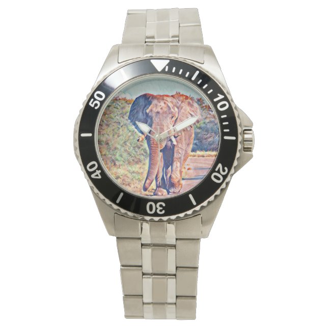 Reloj De Pulsera elefante acuarell (Anverso)