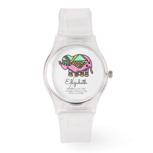 Reloj De Pulsera Elefante acuático colorido moderno personalizado