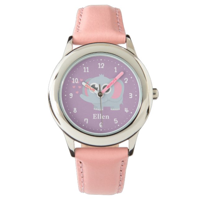 Reloj De Pulsera Elefante Bebé Adorable Para Niñas (Anverso)
