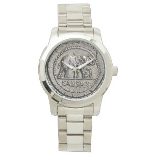Reloj De Pulsera Elefante César Antiguo Emperador de Monedas Romana