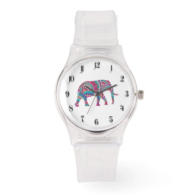 Reloj De Pulsera Elefante colorido (Anverso)
