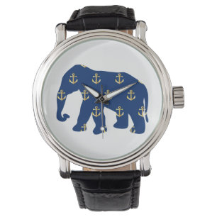 Reloj De Pulsera Elefante de los Anchors dorados