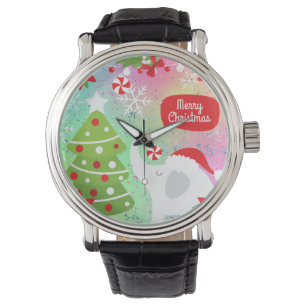 Reloj De Pulsera Elefante de los Navidades blancos