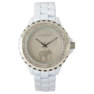 Reloj De Pulsera Elefante Dorado Elegante Glamour Monograma