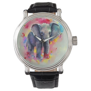 Reloj De Pulsera Elefante en acuarela