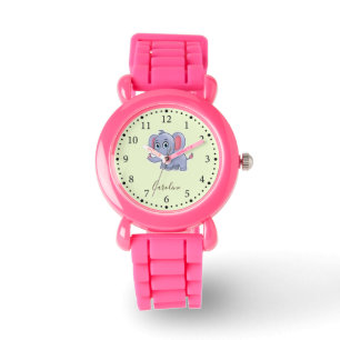 Reloj De Pulsera Elefante gris lindo verde