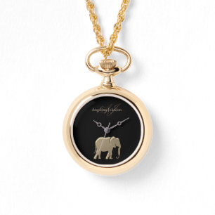 Reloj De Pulsera Elefante Monograma de Oro