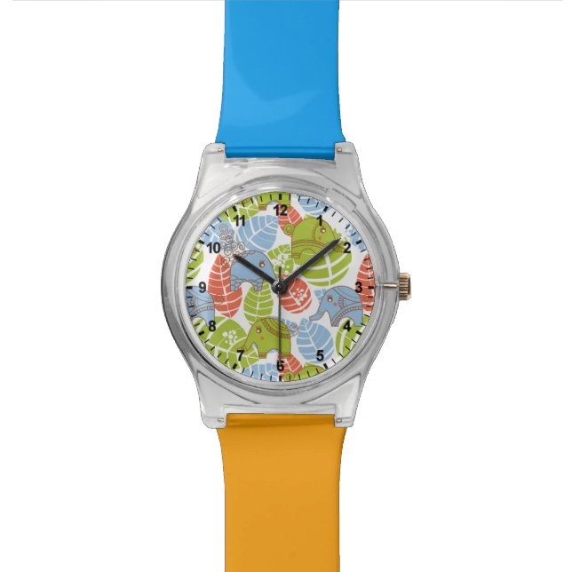 Reloj De Pulsera Elefantes coloridos de la selva (De cerca)