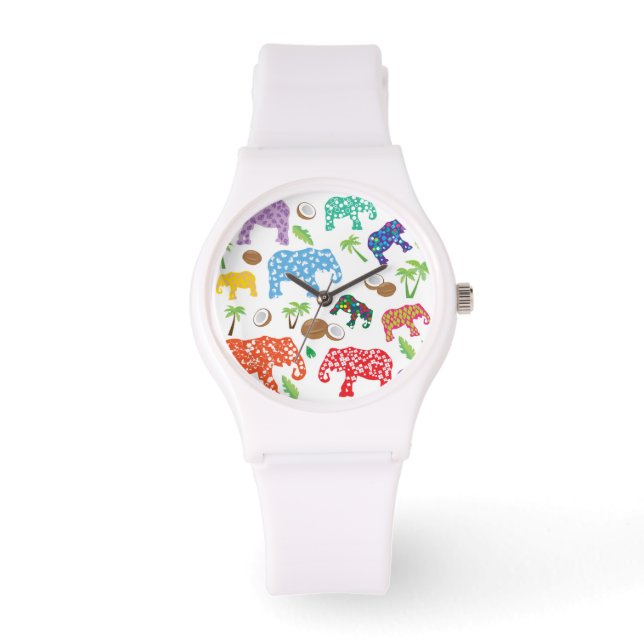 Reloj De Pulsera Elefantes tropicales (Anverso)