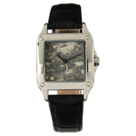 Reloj De Pulsera Elegancia botánica - Cisne en el bosque