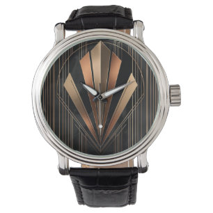 Reloj De Pulsera Elegancia geométrica metálica Art Deco