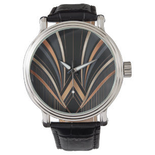 Reloj De Pulsera Elegancia geométrica metálica Art Déco