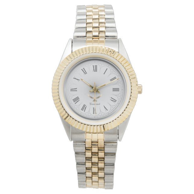 Reloj De Pulsera Elegant Angelic Christian Dove Two Tone Custom (Anverso)