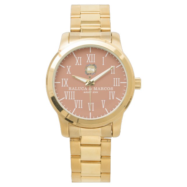 Reloj De Pulsera Elegant Custom Couple’s Name Monogram  (Anverso)