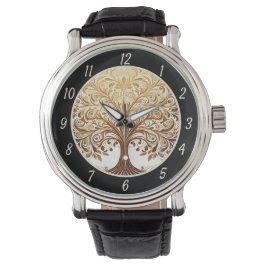 Reloj De Pulsera Elegant Gold Tree of Life Spiritual Zen 