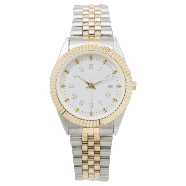 Reloj De Pulsera Elegant Golden Roman Numeral Watch Frame (Anverso)