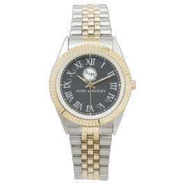 Reloj De Pulsera Elegant His and Her Monogram Anniversary