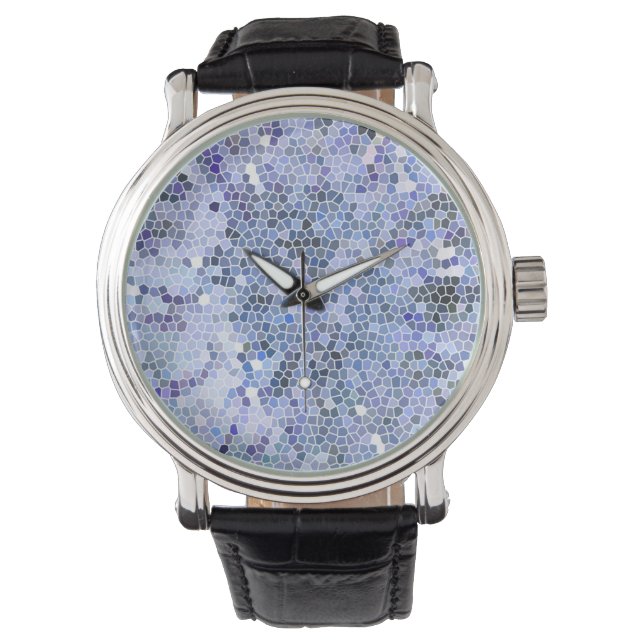 Reloj De Pulsera Elegant ice blue mosaic (Anverso)