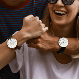 Reloj De Pulsera  Elegant Initials White and black Luxury Monogram