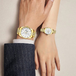 Reloj De Pulsera  Elegant Initials White and black Luxury Monogram