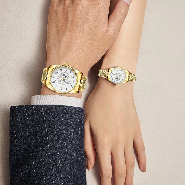 Reloj De Pulsera  Elegant Initials White and black Luxury Monogram (Subido por el creador)