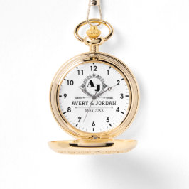 Reloj De Pulsera  Elegant Initials White black Luxury  Monogram