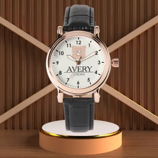 Reloj De Pulsera Elegant Luxury Monogram custom name (Subido por el creador)