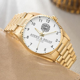 Reloj De Pulsera Elegant Luxury Monogram Letters Couple's Names