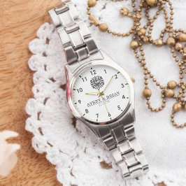 Reloj De Pulsera Elegant Luxury Monogram Letters Couple's Names