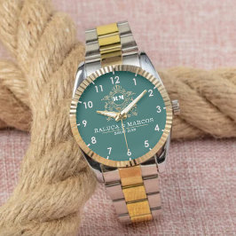 Reloj De Pulsera Elegant Monogram Custom Couple names