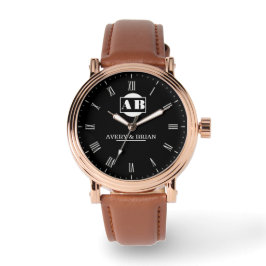 Reloj De Pulsera Elegant Monogram Personalized Wedding Anniversary