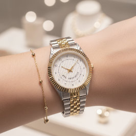 Reloj De Pulsera Elegant Mr & Mrs Watch, Custom Gift for Weddings