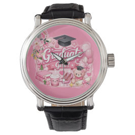 Reloj De Pulsera Elegant Pink Floral Graduation Party watch