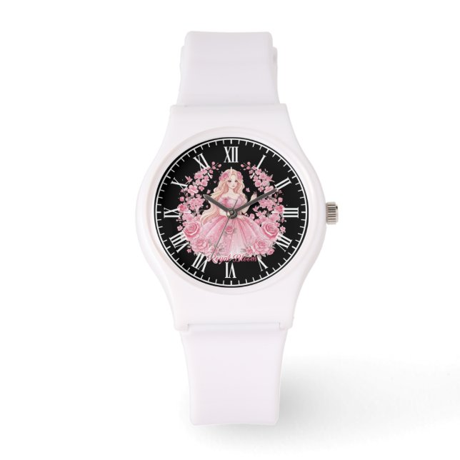 Reloj De Pulsera Elegant Pink Princess Doll Cherry Blossom Women's  (Anverso)