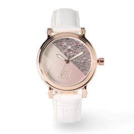 Reloj De Pulsera Elegant Rose Gold Monogram